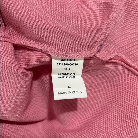 NWT Mebon By Machine Blush Pink Crisscross Ribbed Crop Sweater & Skirt Set L - Picture 9 of 11